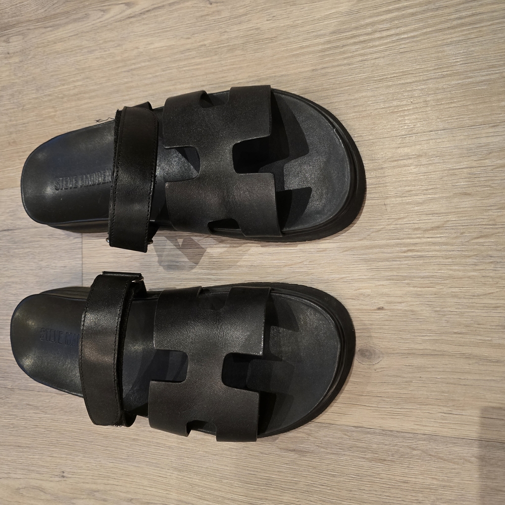 Steve Madden Black Slide Sandals
